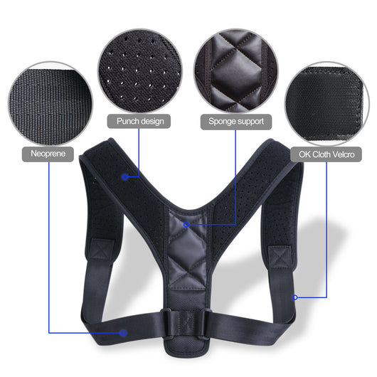 Adjustable posture corrector with little features highlighted on the picture